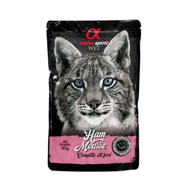 ALPHA SPIRIT WET putėsiai katėms su kumpiu 85g 6vnt, ALPHG050000808