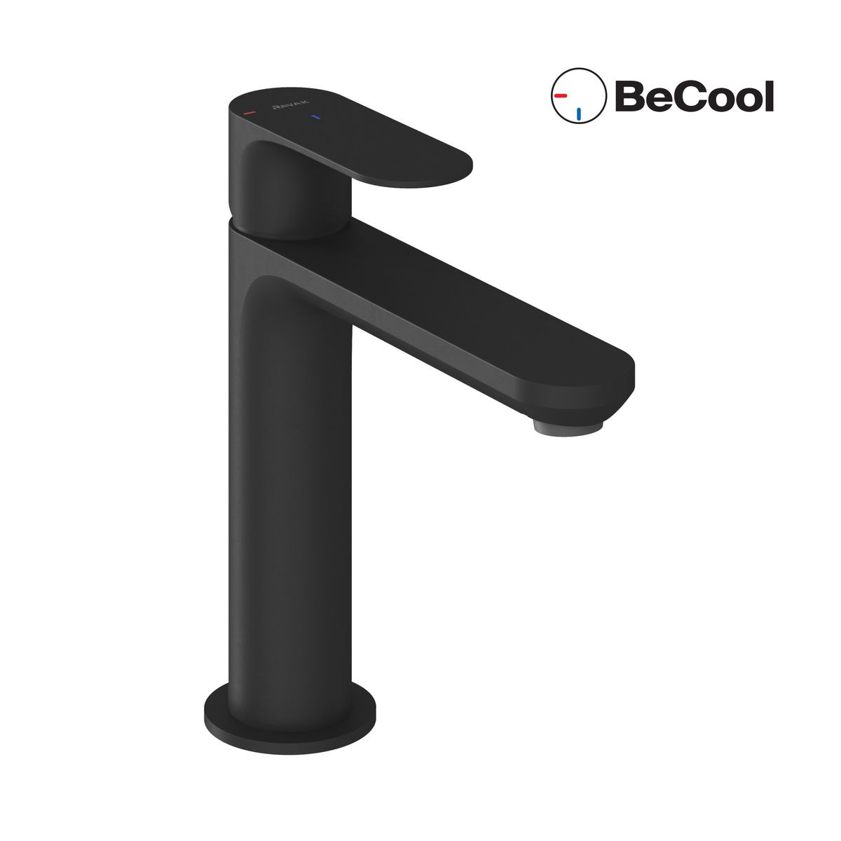 Praustuvo maišytuvas Ravak Eleganta BeCool 170 mm be dugno vožtuvo, Black Matt X070411