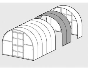 2 metrų prailginimas arkiniam šiltnamiui Klasika TUBE su 6 mm danga