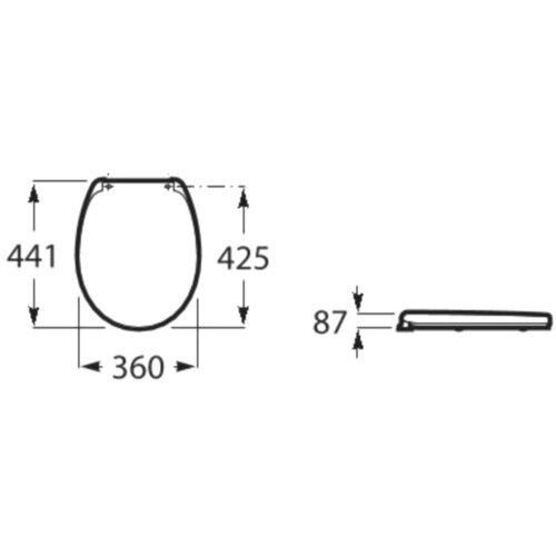 Klozeto dangtis Roca Nexo / Meridian Soft Close Slim, baltas, A801C4200U