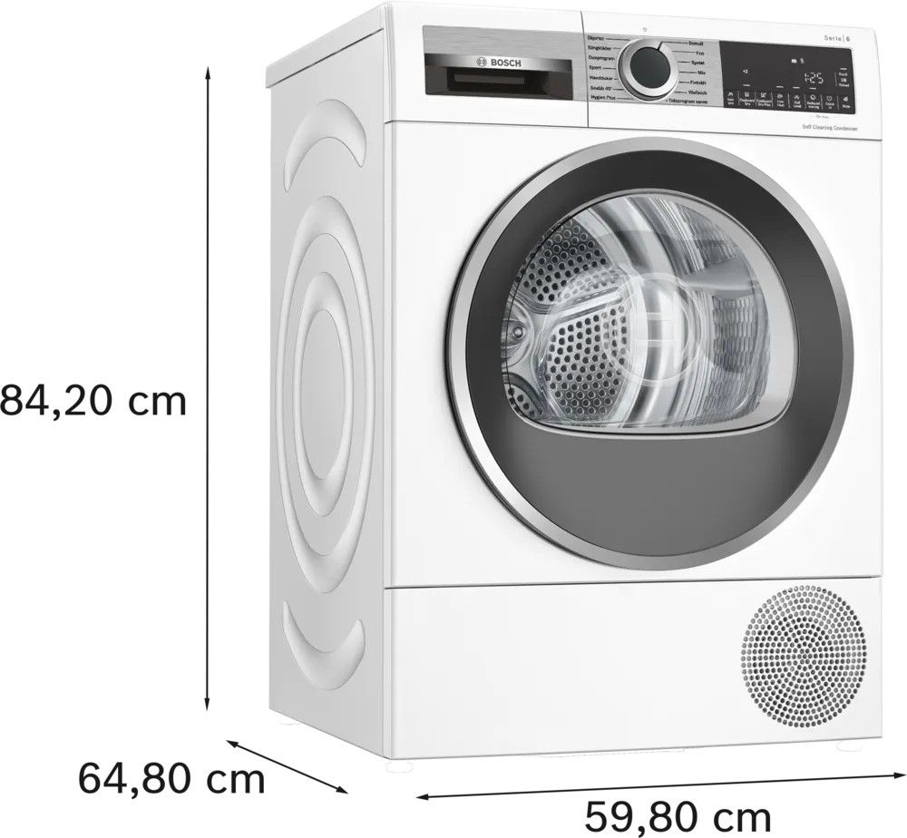 Džiovyklė su šilumos siurbliu BOSCH WQG245DBSN, 9 kg Džiovyklė su šilumos siurbliu BOSCH WQG245DBSN, 9 kg