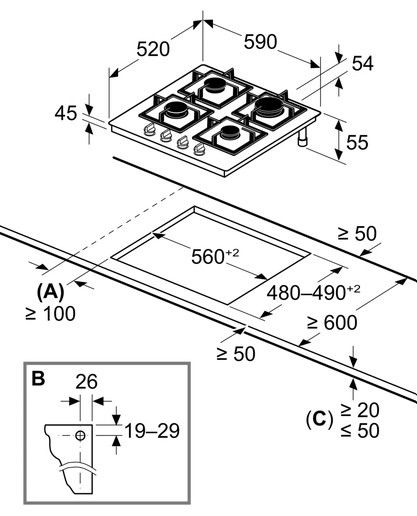 Įmontuojama dujinė kaitlentė SIEMENS iQ500, EP6A6PI10, 60 cm