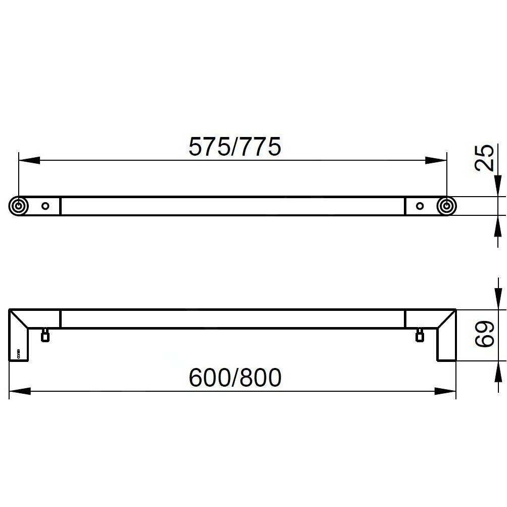 Rankšluosčių laikiklis Keuco Reva 80 cm, juodas matinis 12801370800