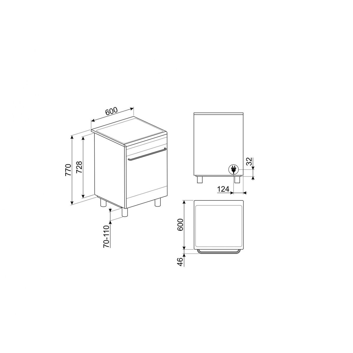 Indukcinė viryklė su elektrine orkaite SMEG CX60ISV9