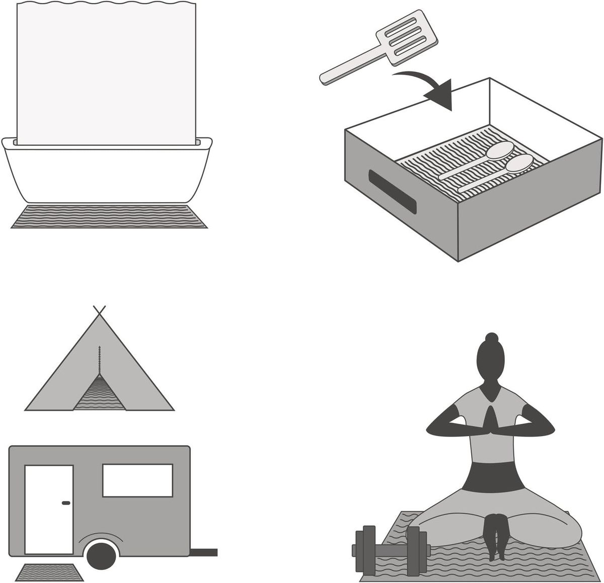 Neslystantis kilimėlis Ridder, 50x150 cm, smėlio sp., 01100508