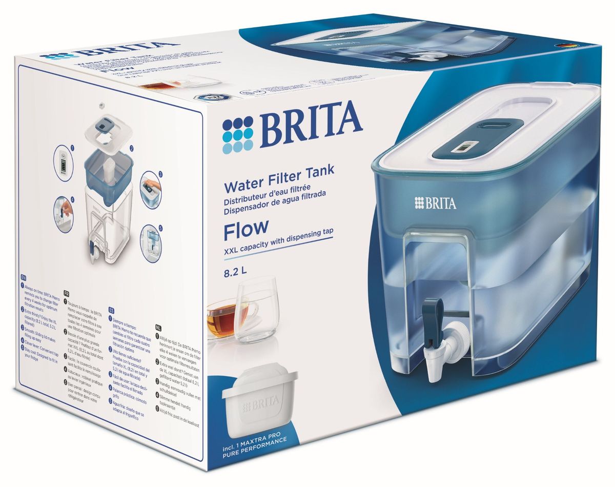 Didelės talpos profesionalus BRITA vandens filtravimo indas Flow (8,2l) mėlynas + kasetė BRITA Maxtra 4006387130350,1052727 Didelės talpos profesionalus BRITA vandens filtravimo indas Flow (8,2l) mėlynas + kasetė BRITA Maxtra 4006387130350,1052727