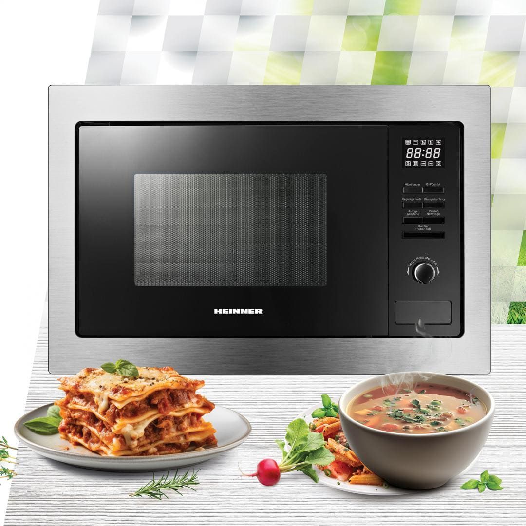 Įmontuojama mikrobangų krosnelė 900W, 20L HMW-MDBI25GDIX HEINNER Įmontuojama mikrobangų krosnelė 900W, 20L HMW-MDBI25GDIX HEINNER