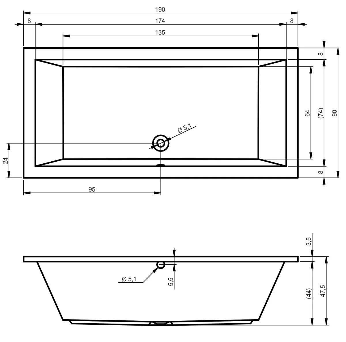Masažinė vonia RIHO Lusso 190x90 cm Joy 6+6+2/14+šviesa + BLUETOOTH