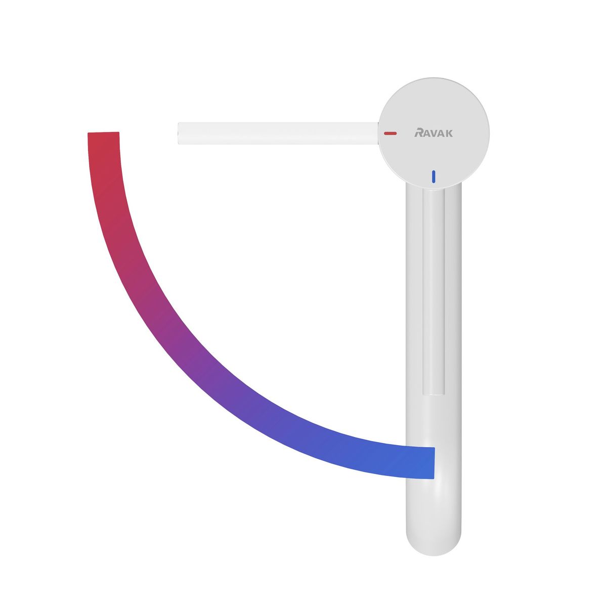 Praustuvo maišytuvas Ravak Espirit BeCool 250 mm be dugno vožtuvo, White Velvet X070400