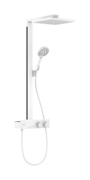 Dušo sistema HANSGROHE Raindance E 300 1jet EcoSmart su ShowerTablet 350 termostatu, matinė balta, 27362700 Dušo sistema HANSGROHE Raindance E 300 1jet EcoSmart su ShowerTablet 350 termostatu, matinė balta, 27362700