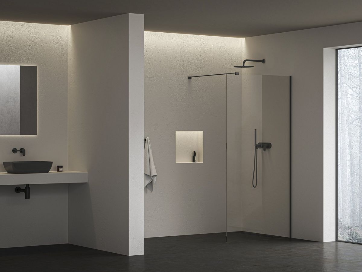 Dušo kabina Ravak Walk-In Air Wall 110 juodas+Transparent GW9WD0300Z1C