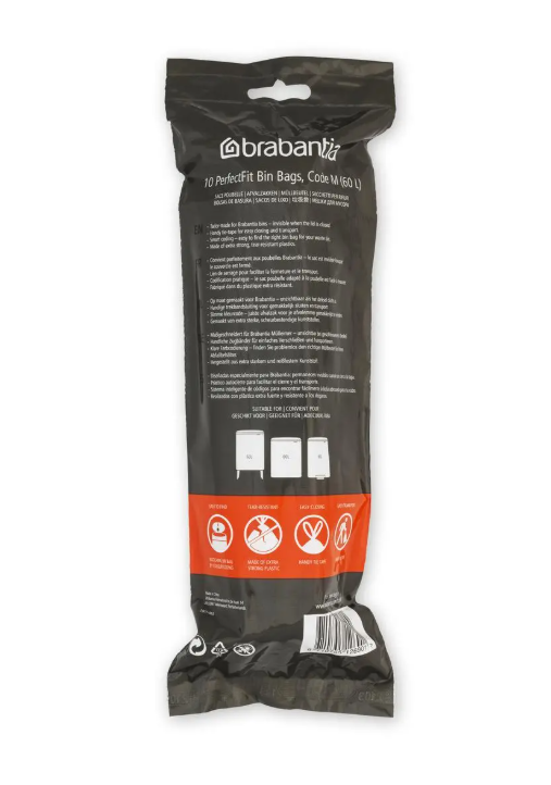 Šiukšlių maišai Brabantia M 60L, (10 vnt), white, 126901 Šiukšlių maišai Brabantia M 60L, (10 vnt), white, 126901