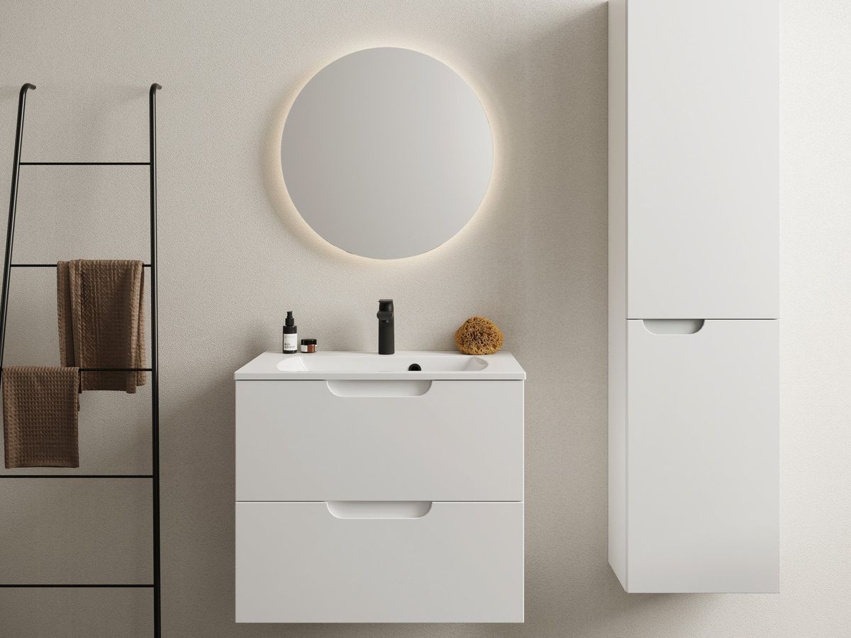 Praustuvas Ravak Classic Slim 60, su skyle maišytuvui ir perpildymui, XJX01160004