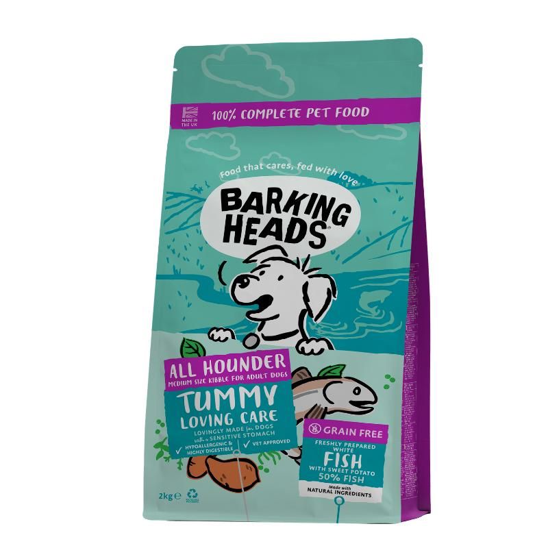 BARKING HEADS Tummy Lovin Care Fish šunims su žuvimi 2kg, E-BFS2