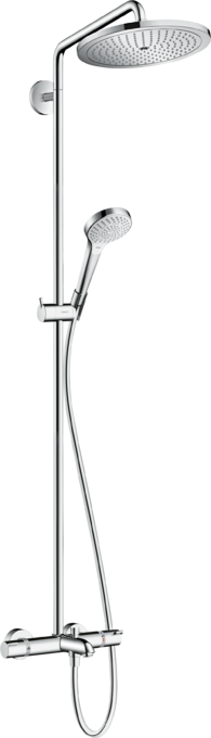 Termostatinė dušo / vonios sistema Croma Select S Showerpipe 280 1jet, chromo / balta, 26792000
