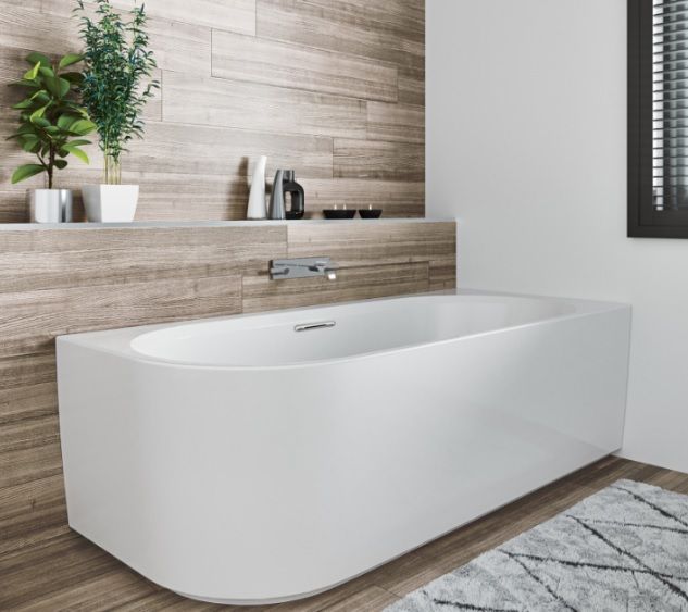 Laisvai statoma vonia Riho Desire Corner 170x77 cm, su LED apšvietimu, balta, kairė, B157002005