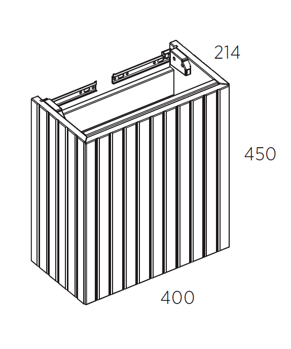 Praustuvo spintelė Balteco NU 40x21,4x45 cm, pusiau matinė grafito VT3050445/SIF/GP