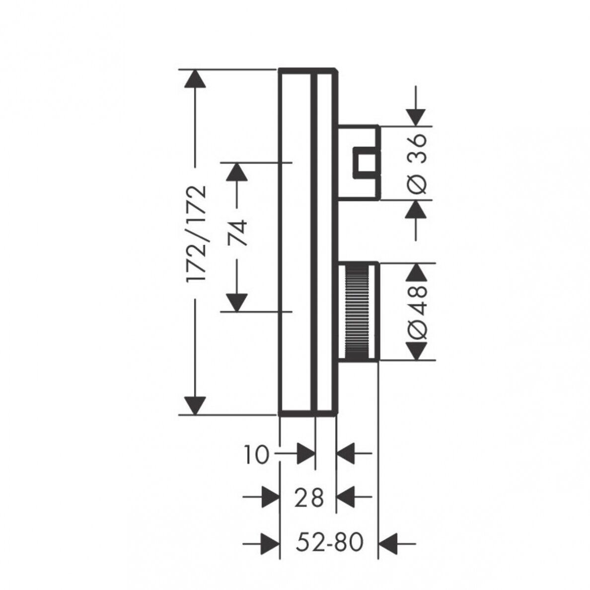 Termostatinis dušo maišytuvas Axor Edge, chromas 46750000