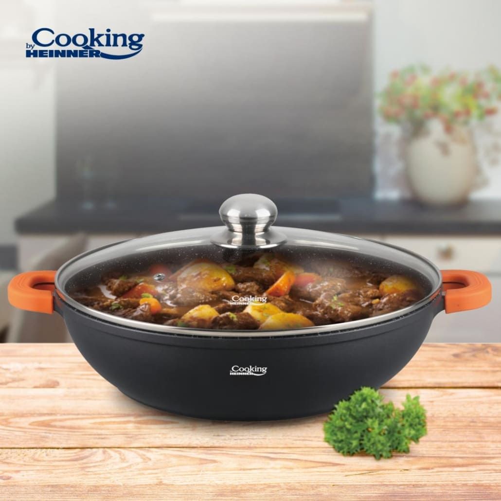 Puodas aliuminio su keramikos danga 5.5L 32x8.5cm HR-SCO-A32C HEINNER