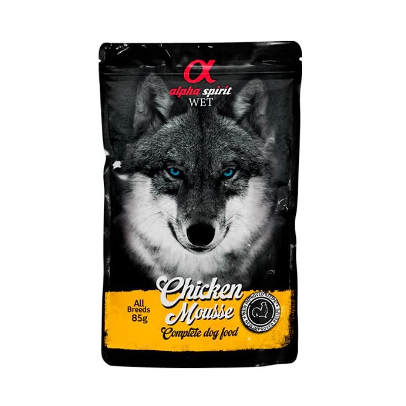 ALPHA SPIRIT WET putėsiai šunims su vištiena 85g 6vnt (24), ALPHD050000508