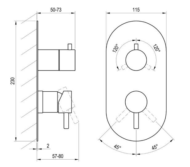 Potinkinis 3 jų padėčių Ravak maišytuvas, grafito, X070320