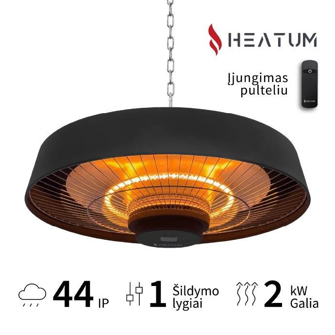 Infraraudonųjų spindulių šildytuvas Heatum VERSE H2000R Black