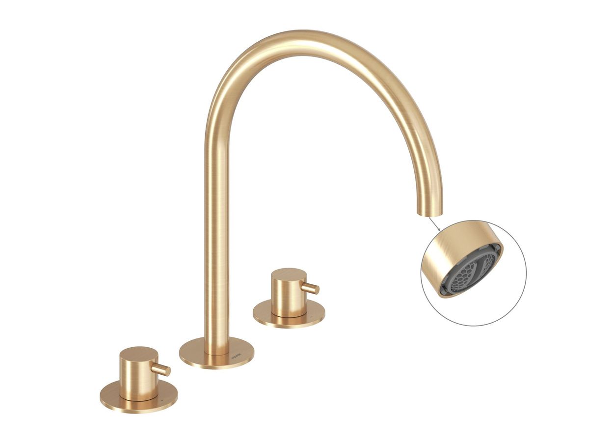 Praustuvo maišytuvas 270 mm, 3 dalių be dugno vožtuvo, Ravak ES 018.60GLB, šlifuoto aukso, X070599
