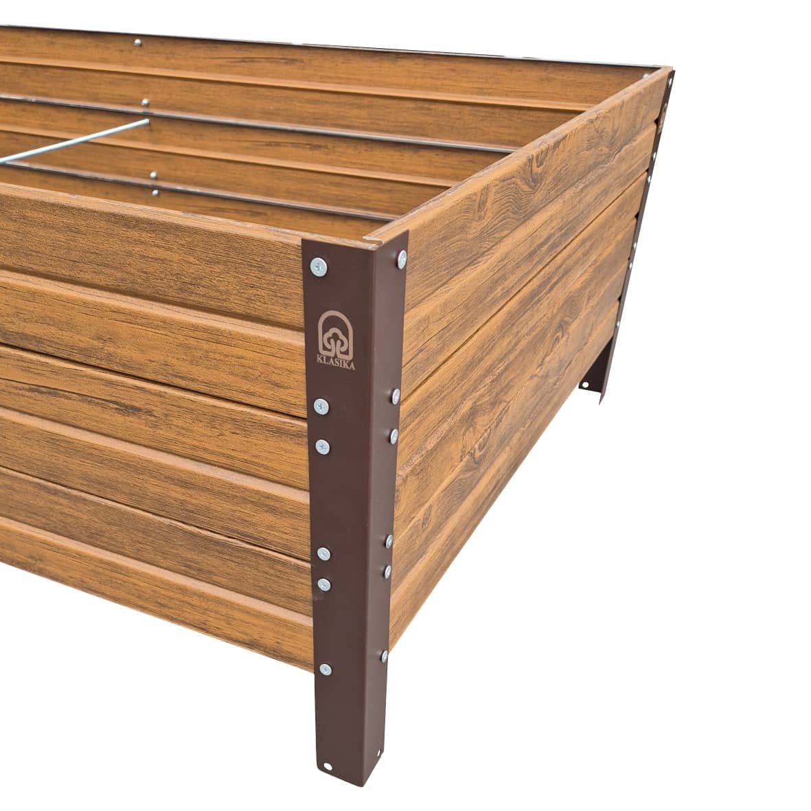 Plieninė pakelta lysvė MURESTA professional garden, 150x75 cm.; aukštis - 30cm, medžio imitacija, super kaina