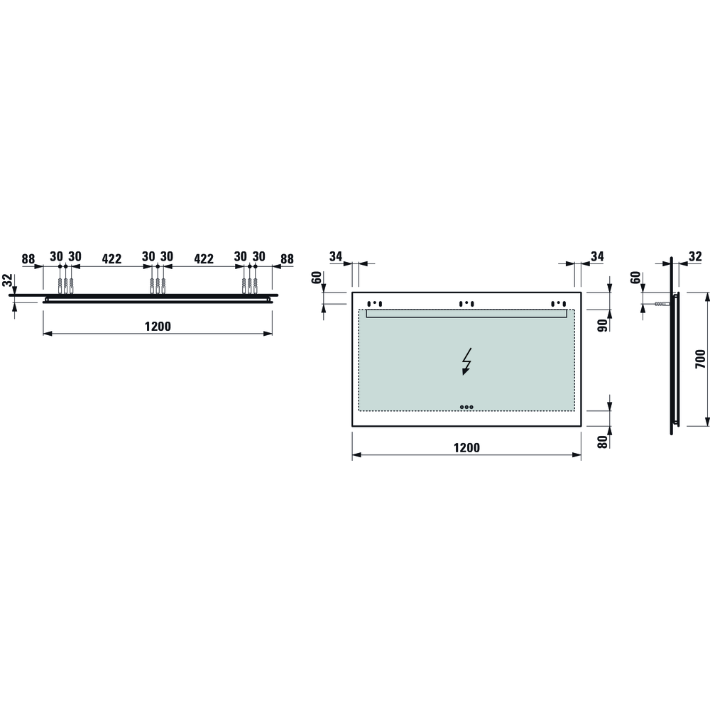 Veidrodis Laufen Leelo 120 cm, su LED apšvietimu H4476739501441