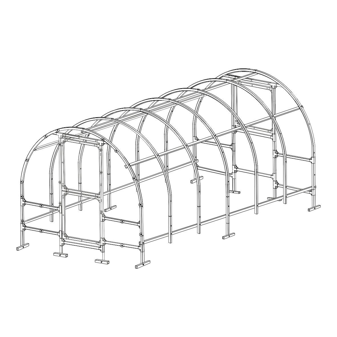 Šiltnamio KLASIKA EASY karkasas be dangos, 3 x 4 m (12 m2 )