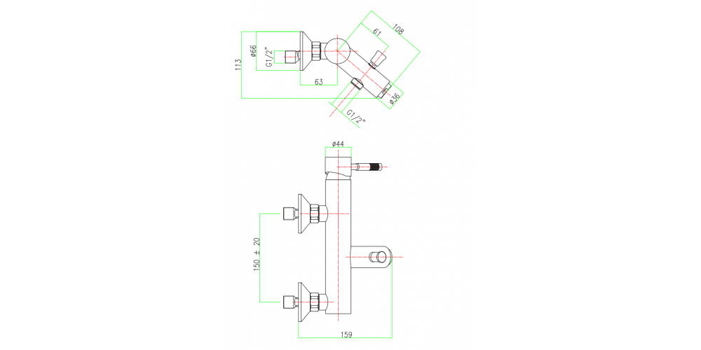Maišytuvas voniai Fiore XENON, juodas matinis, 44NN5151