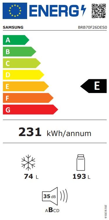 Įmontuojamas šaldytuvas Samsung Space Max, No Frost, BRB70F26DES0EO