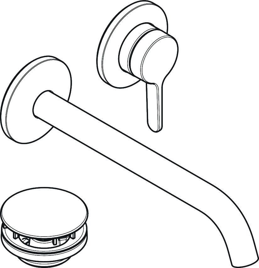 Maišytuvas praustuvui dviejų dalių, Axor One, šlifuoto aukso, 48120250