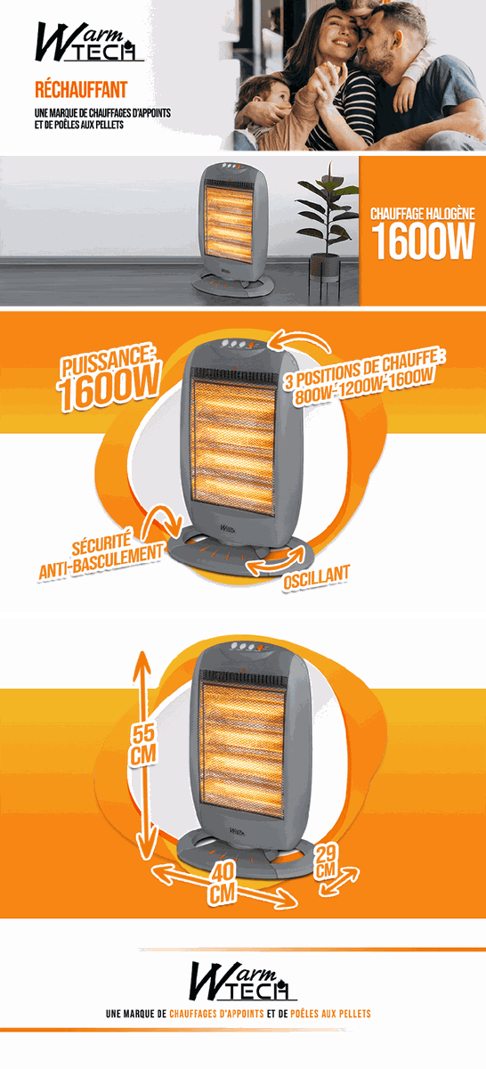 Infraraudonųjų spindulių šildytuvas Warmtech, 1600 W Infraraudonųjų spindulių šildytuvas Warmtech, 1600 W