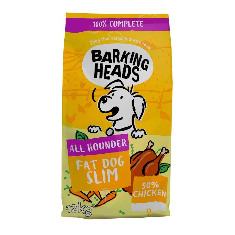 BARKING HEADS Fat Dog Slim lieknėjantiems (Vištiena) 12kg, E-BLT12