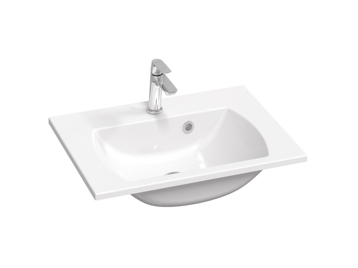 Praustuvas Ravak Classic Slim 60, su skyle maišytuvui ir perpildymui, XJX01160004