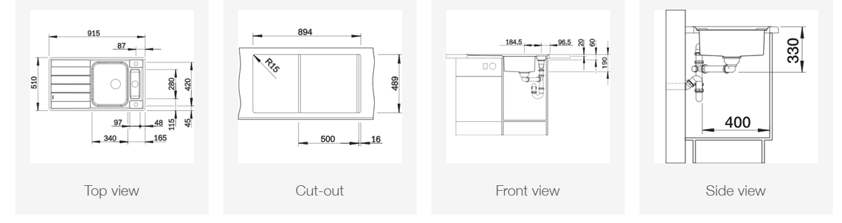 Plieninė plautuvė BLANCO AXIS III 5S-IF SATIN M.ZUB InFino M.AF