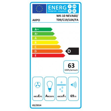 Įmontuojamas gartraukis Akpo WK-10 NEVA 60 WH/WH Įmontuojamas gartraukis Akpo WK-10 NEVA 60 WH/WH