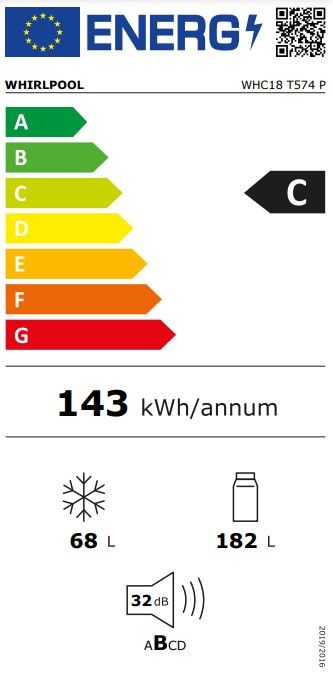 Montuojamas šaldytuvas Whirlpool WHC18 T574 P