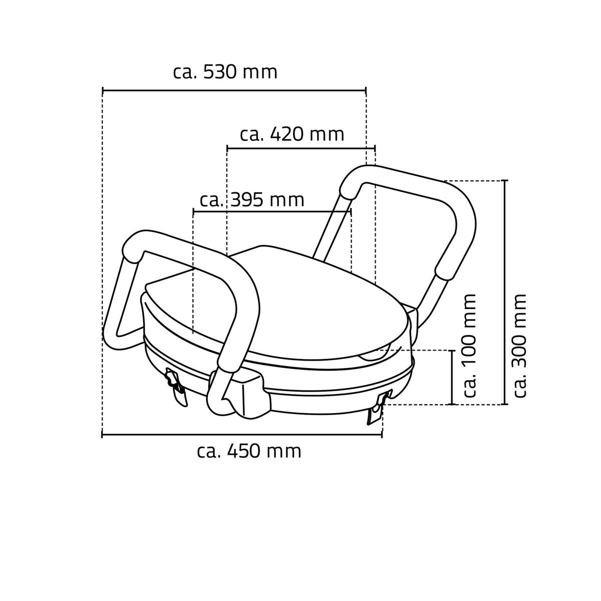 Paaukštinimas tualeto sėdynei Ridder Sam, aukštis 10 cm A0072001