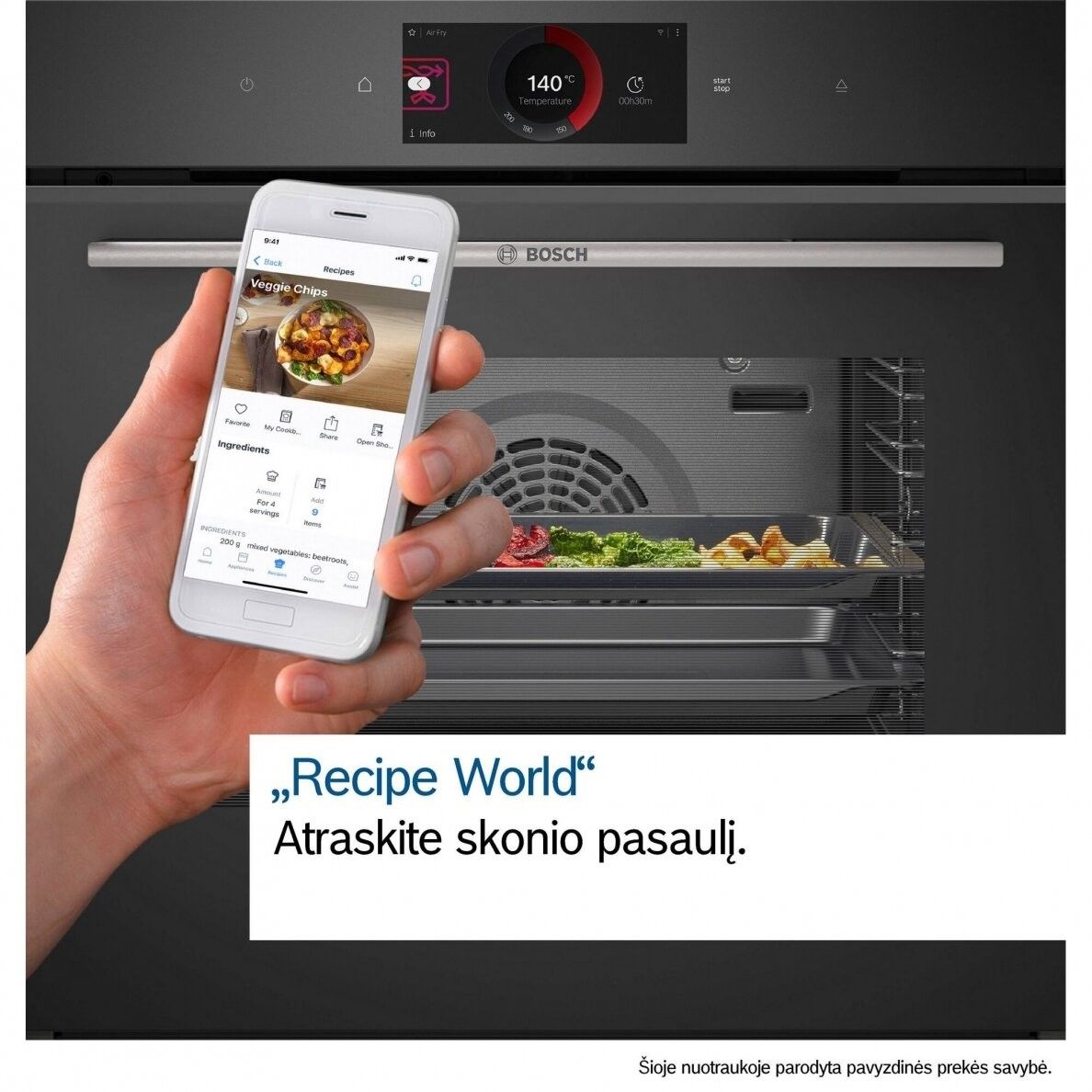 Įmontuojama orkaite su garų funkcija Bosch HSG7364B1 Įmontuojama orkaite su garų funkcija Bosch HSG7364B1