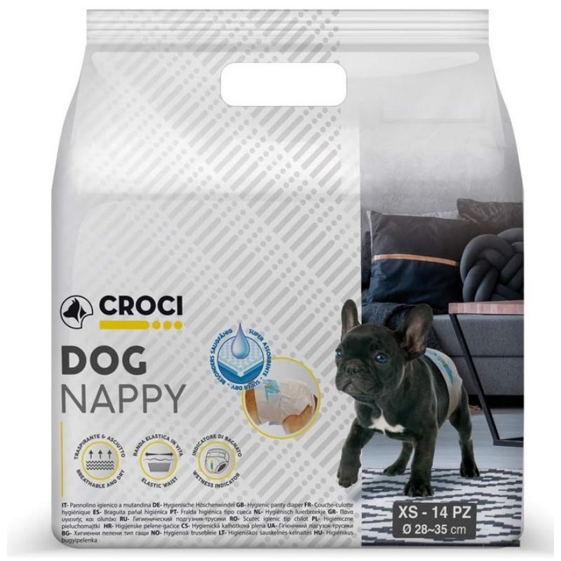 CROCI Dog Nappy sauskelnės šunim XS 1-2kg 14vnt., C6028305
