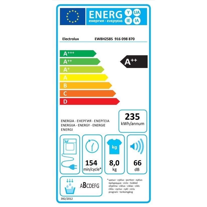 Džiovyklė Electrolux EW8H258S