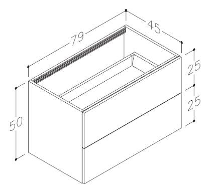 Apatinė spintelė Kame Gama, šviesus ąžuolas 80 cm BUC/8-3DR/35