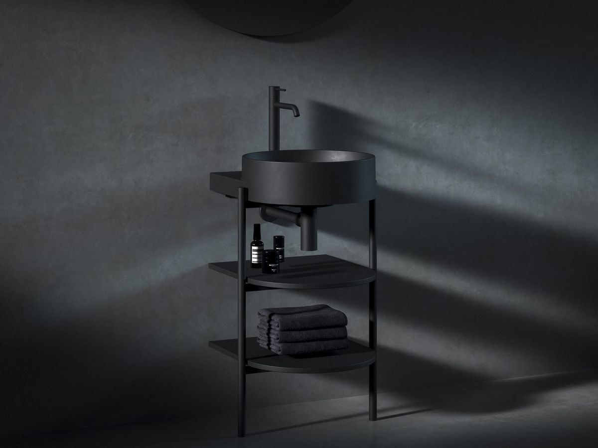 Spintelė po praustuvu Ravak CS Yard 40, matinė juoda, D80000D004