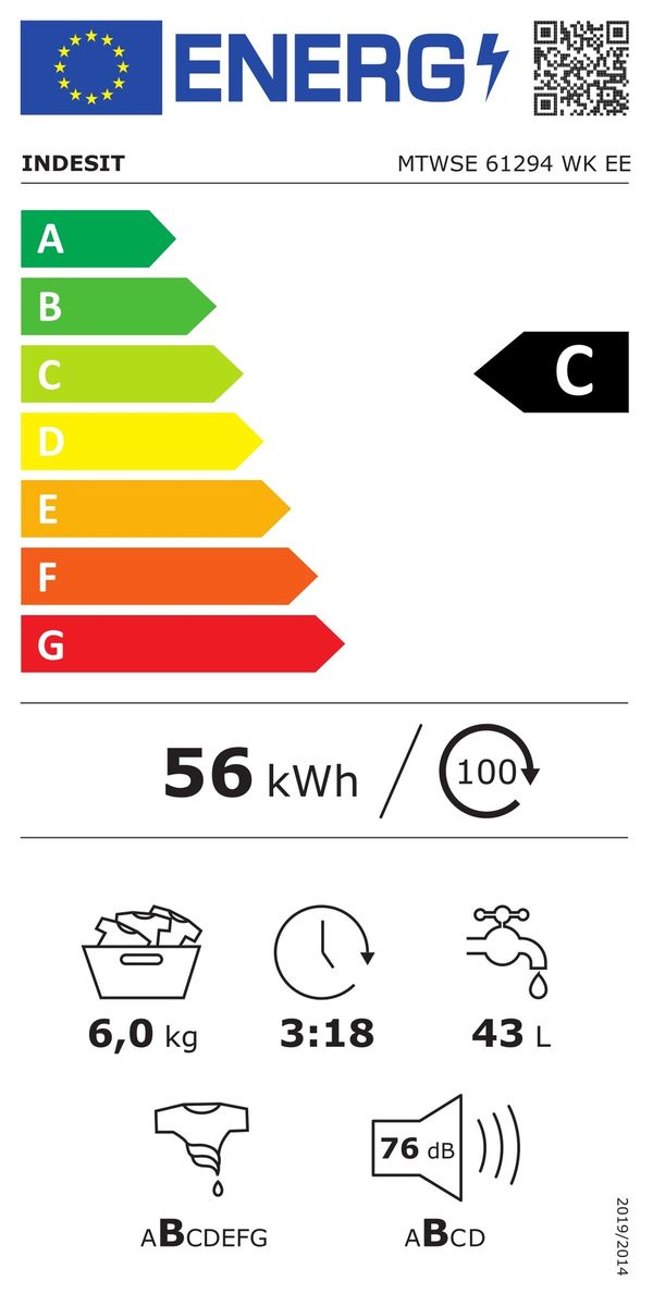 Skalbimo mašina Indesit MTWSE 61294 WK EE
