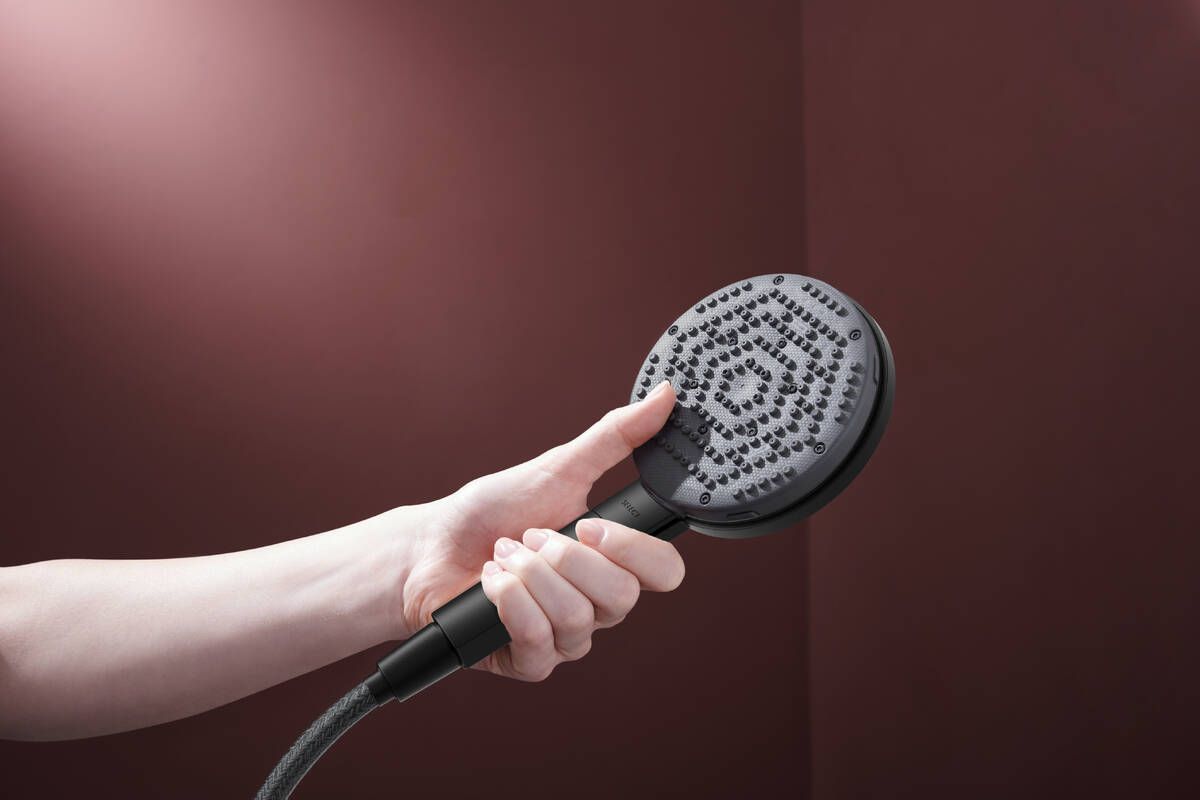 Dušo komplektas Hansgrohe Raindance Alive Select S 125 mm, 3 srovių, EcoSmart, su Unica S Puro 90 cm dušo stovu, matt black24603670