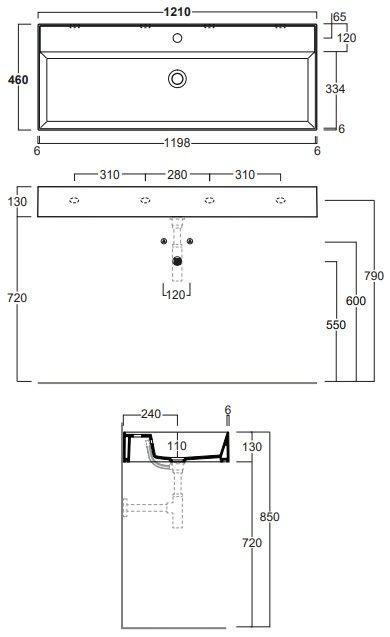 Praustuvas Simas Agile 121x46 cm, balta blizgi, AG121 BIANCO