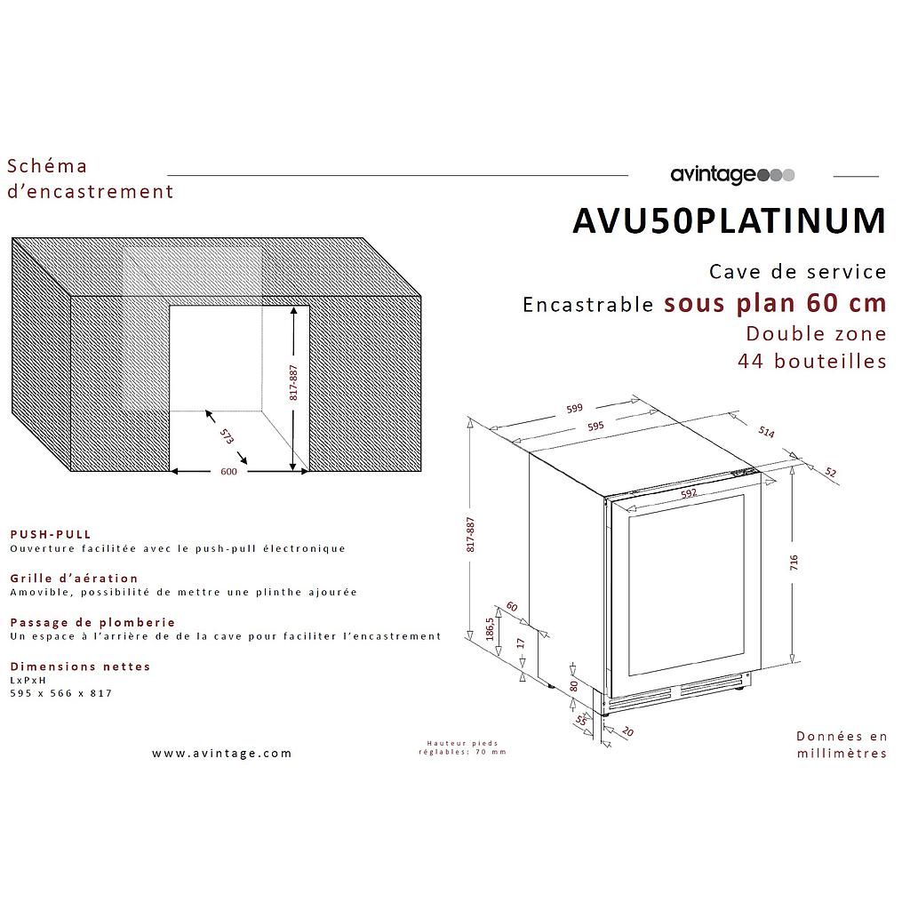 Vyno šaldytuvas Avintage AVU50PLATINUM Vyno šaldytuvas Avintage AVU50PLATINUM