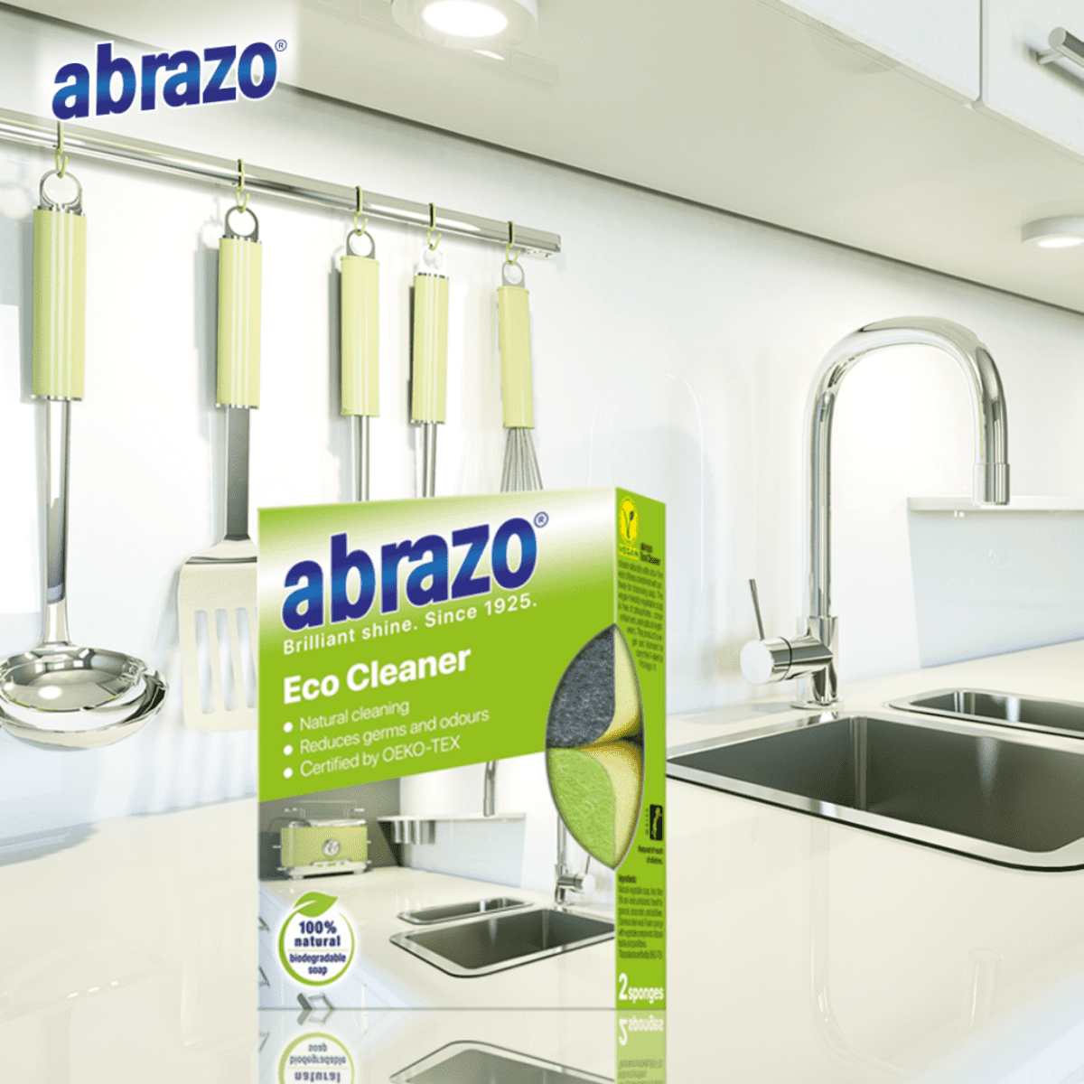 Kempinėlė paviršiams su šveistuku Abrazo Eco Cleaner 2 vnt